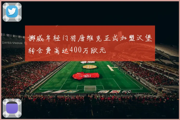 挪威年轻门将唐维克正式加盟汉堡转会费高达400万欧元